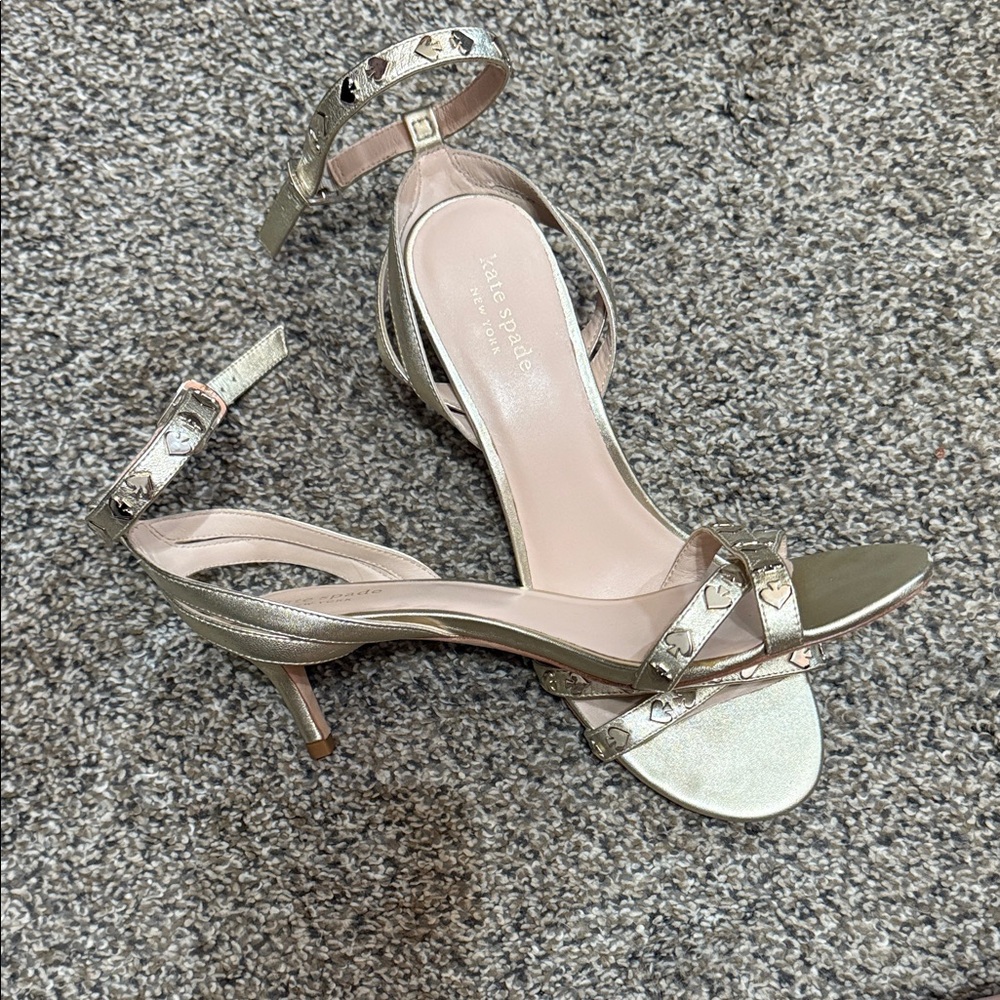 Kate Spade Metallic Gold Kitten Heel